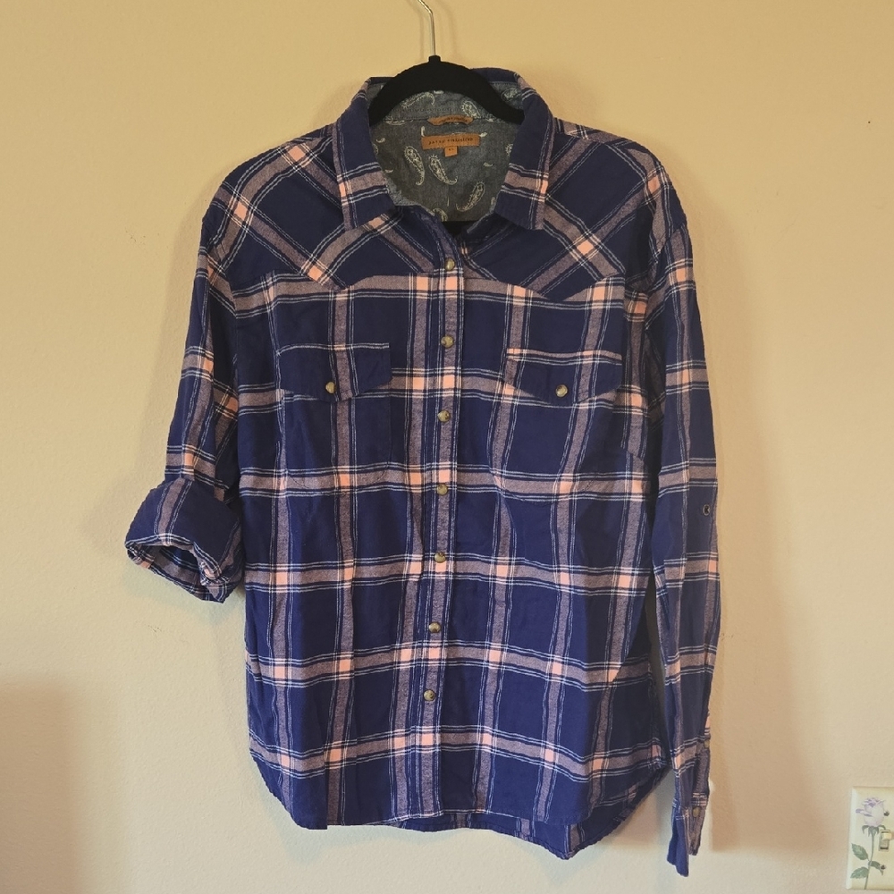 Purple and Pink Plaid Womans Shirt